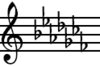 C-flat Major key signature.png